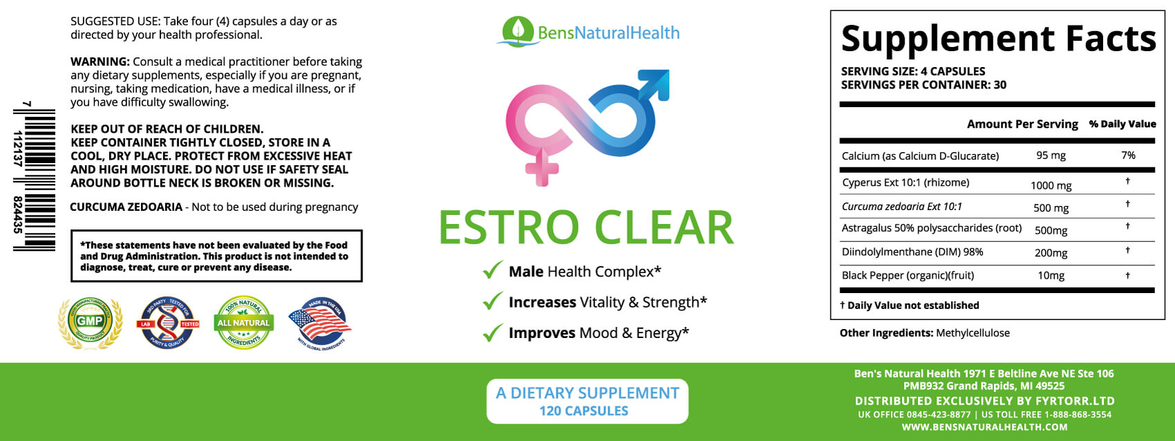 Estro Clear supplement facts